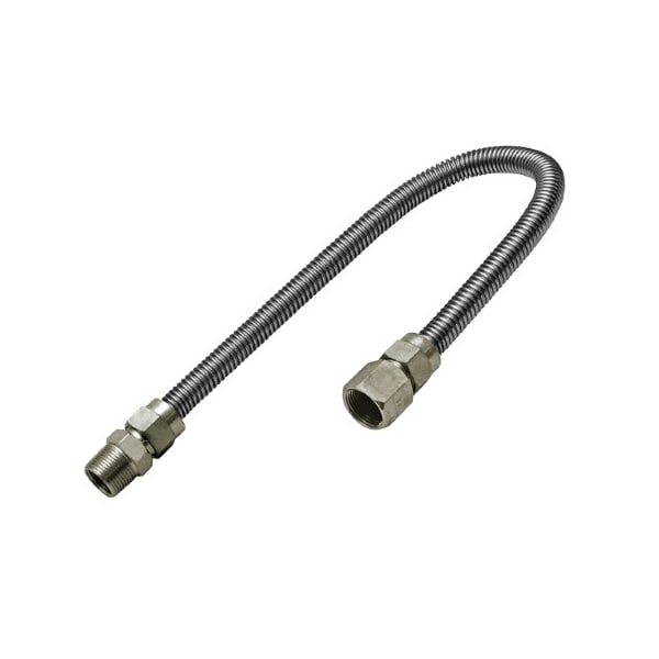 Flextron Gas Line Hose 5/8'' O.D. x 36'' Length 3/4" FIP x MIP Fittings, Stainless Steel Flexible Connector FTGC-SS12-36P - main